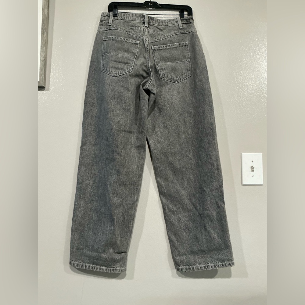Women's 90s Mid Rise Relaxed Straight Jeans.   Gray  Wash 6 - Picture 9 of 16